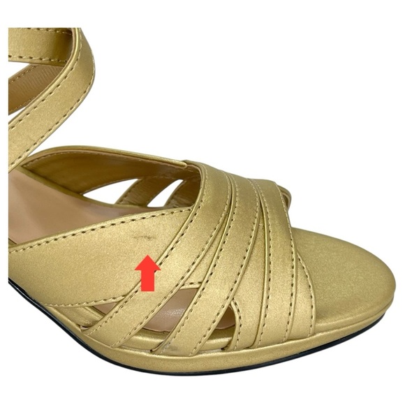 Easy Street Crissa Gold Satin Strappy Womens Heels Size 9.5M - Picture 10 of 15